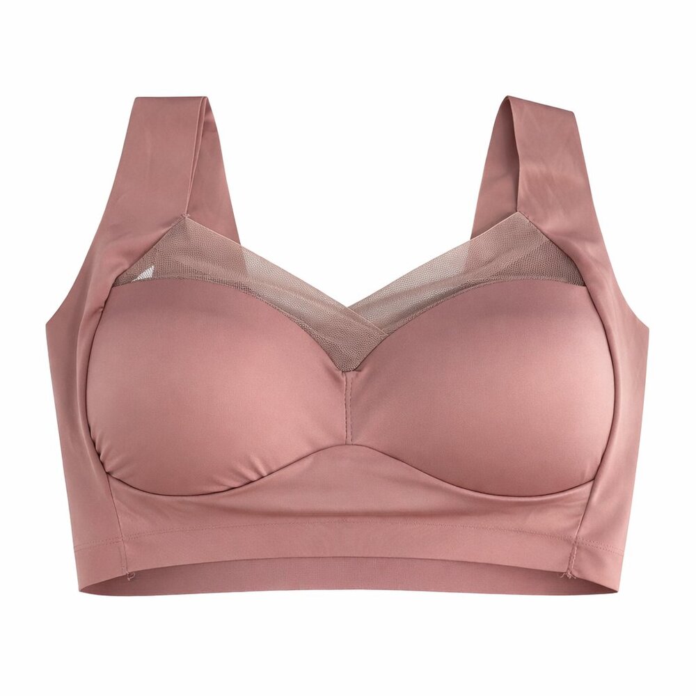 Air Cup Wireless Comfort Bra Molded Wide Strap Pink XXL